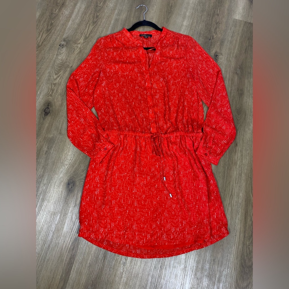 Red Long Sleeve Dress tie waist size medium